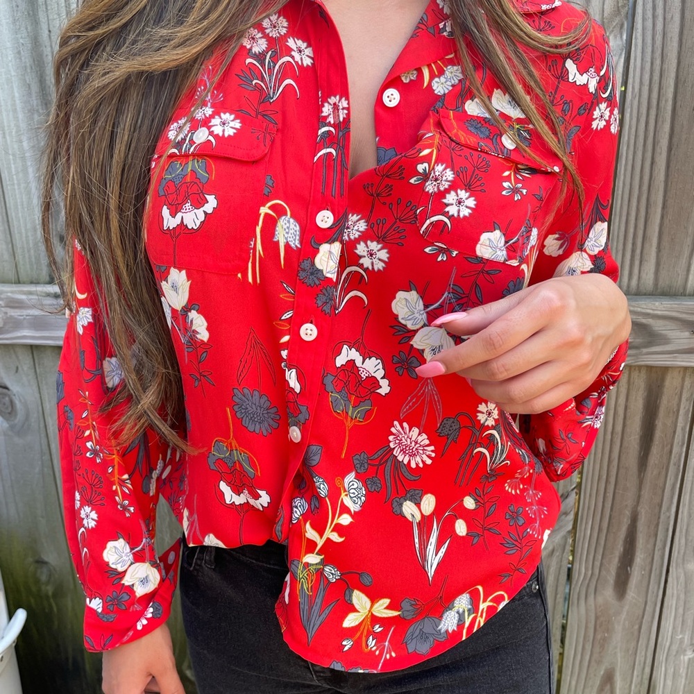 Loft Floral Utility Blouse